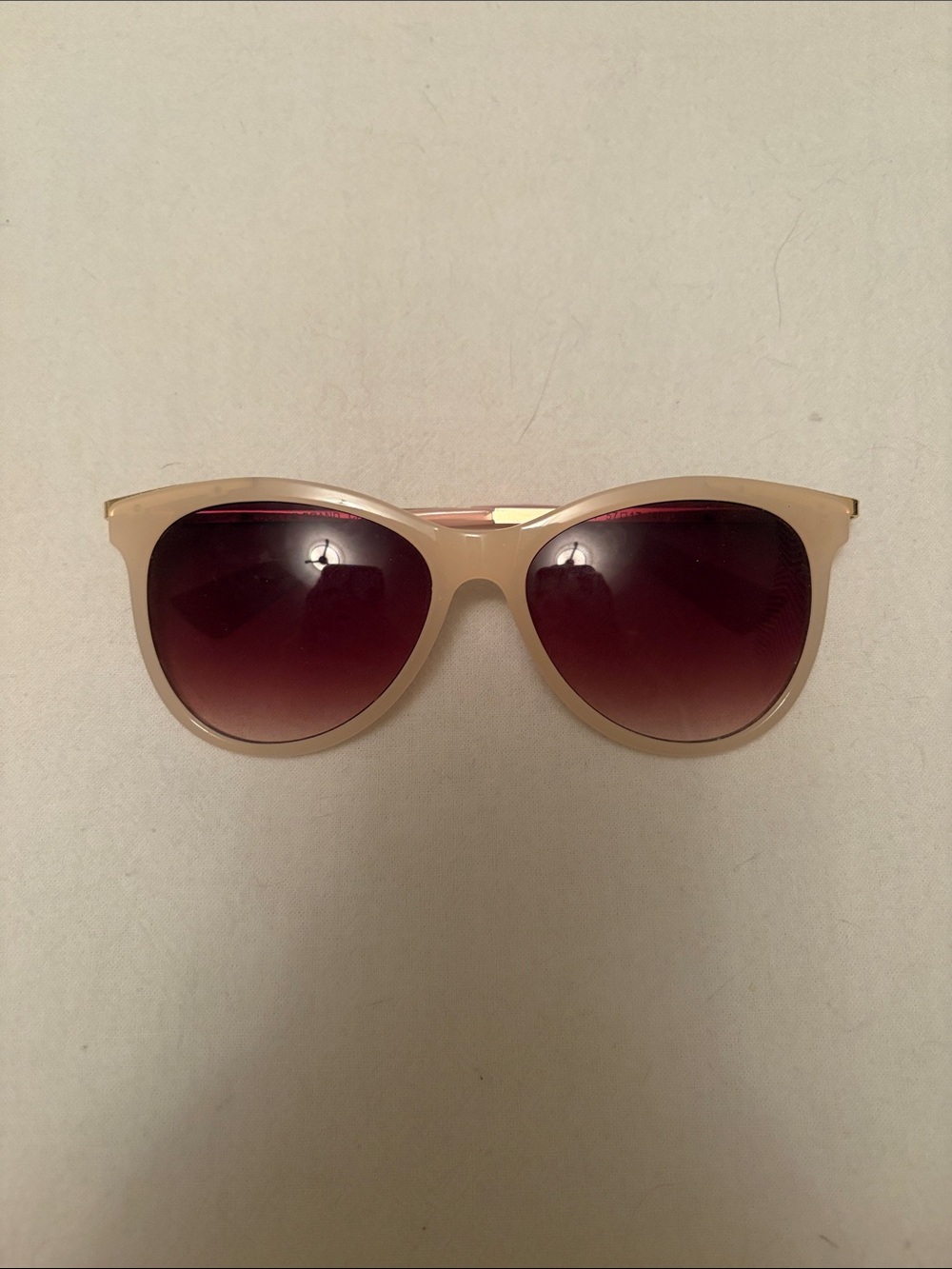 Lucky Brand Cream Frame Sunglasses with Burgundy Gradient Lenses